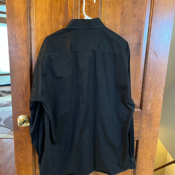 AVENUE 21 Mens Shirt Size XXL Long Sleeves Button Front Cotton Black w turquoise - Picture 7 of 11